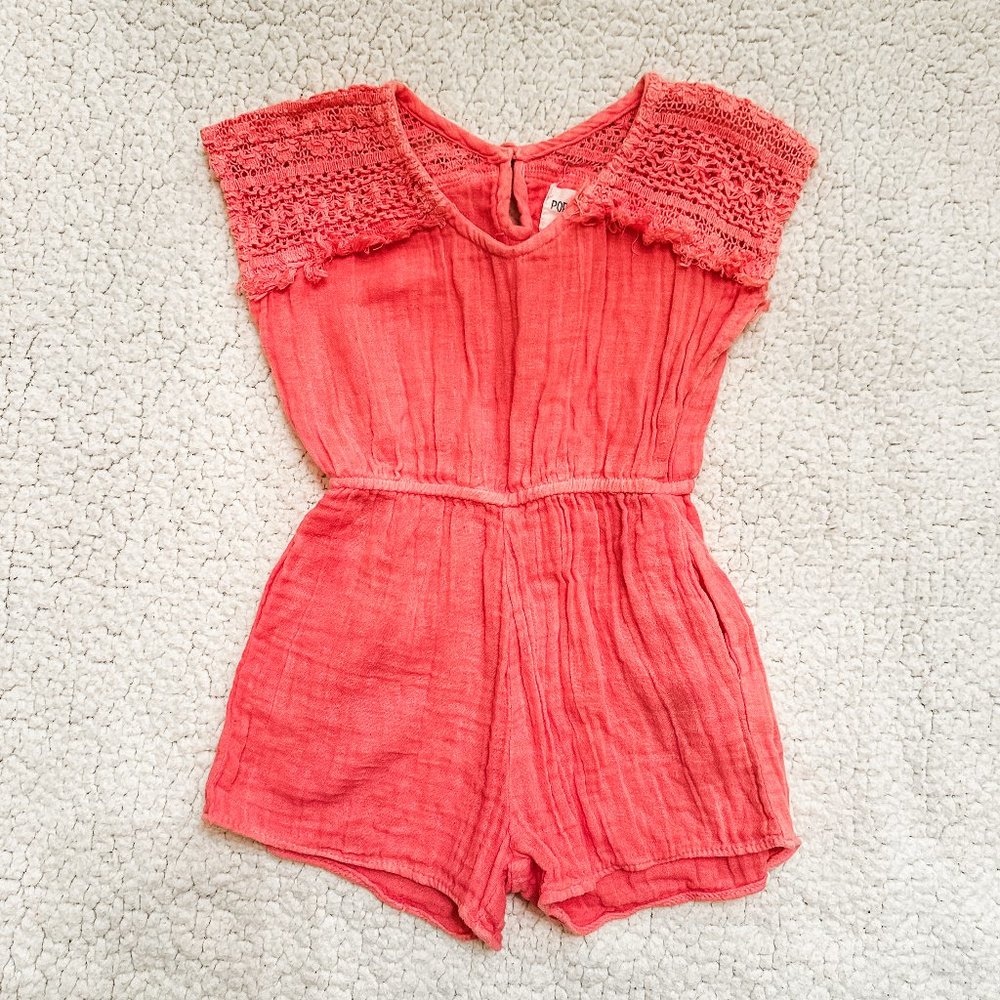 Poppet & Fox Coral Gauze Romper